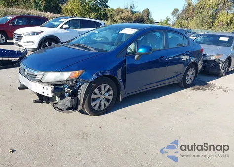 2012 Honda Civic Lx z USA, uszkodzony, nr VIN 19XFB2F58CE359949